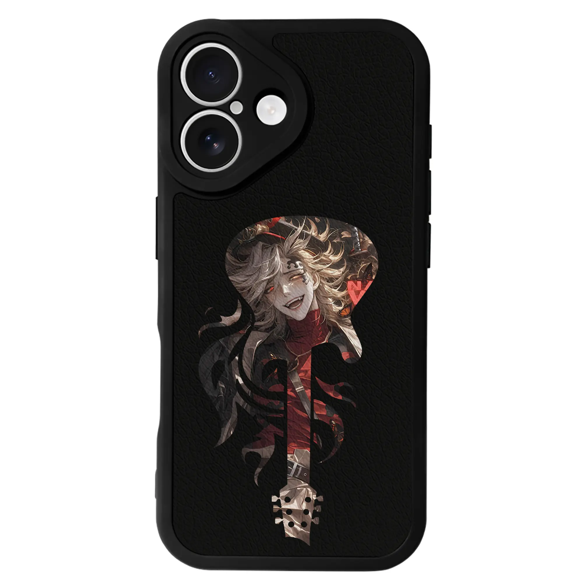 鬼滅の刃 グッズ,童磨 - IPhone 16シリーズ対応 ・ シリコンスマホケース ・ レザー調 ・ 高精度フィット ・ 耐衝撃 ・ ワイヤレス充電対応 ・ 精密カット